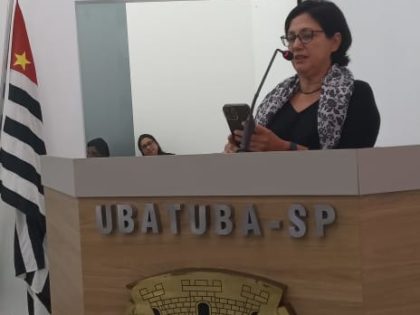 PRESIDENTA DO COMUS UTILIZA TRIBUNA POPULAR PARA CONVIDAR POPULAÇÃO À 11ª CONFERÊNCIA MUNICIPAL DE SAÚDE DE UBATUBA